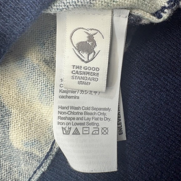 J Crew Sweater Mens Extra Large Cashmere Floral Johnny Collar Short Sleeve - Picture 6 of 10